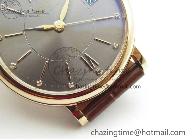 MIROTIME 0313 Portofino 37mm RG V7F 1:1 Best Edition Gray Dial on Deep Brown Leather Strap A SunProtective 7090